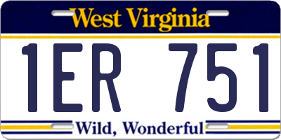 WV license plate 1ER751