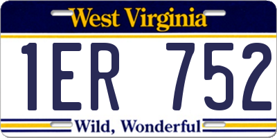 WV license plate 1ER752