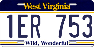WV license plate 1ER753