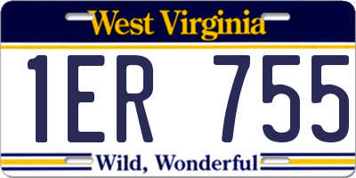 WV license plate 1ER755
