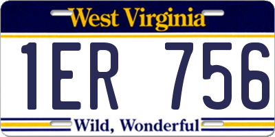 WV license plate 1ER756