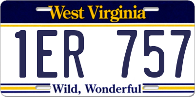 WV license plate 1ER757