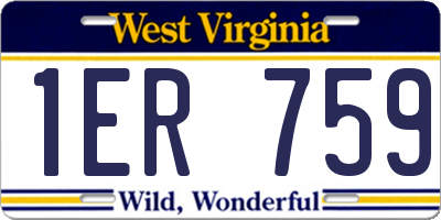 WV license plate 1ER759
