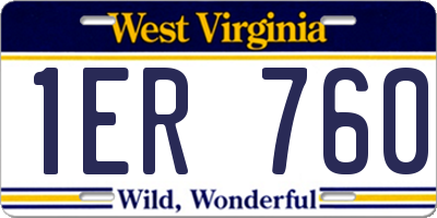 WV license plate 1ER760