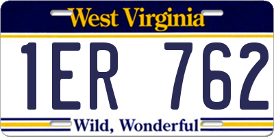 WV license plate 1ER762