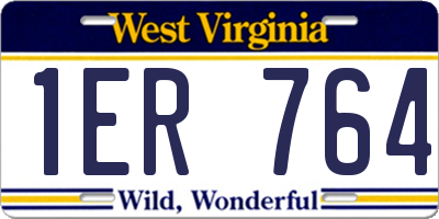 WV license plate 1ER764
