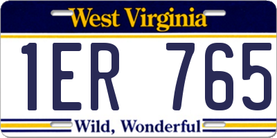 WV license plate 1ER765