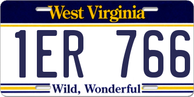 WV license plate 1ER766
