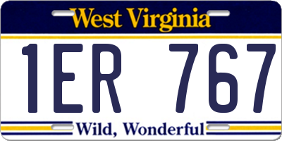 WV license plate 1ER767