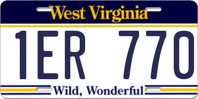 WV license plate 1ER770