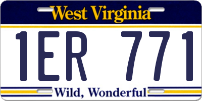 WV license plate 1ER771
