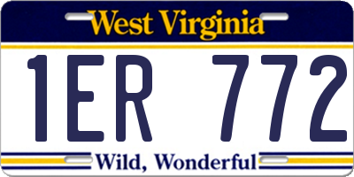 WV license plate 1ER772