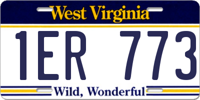 WV license plate 1ER773