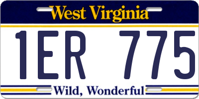 WV license plate 1ER775