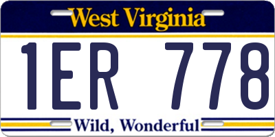 WV license plate 1ER778