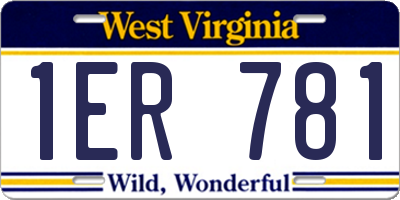 WV license plate 1ER781