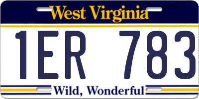WV license plate 1ER783