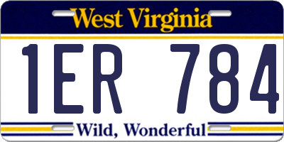 WV license plate 1ER784