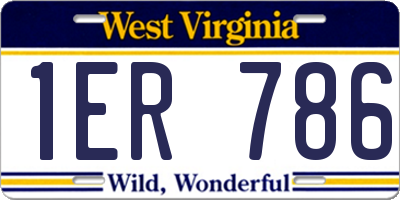 WV license plate 1ER786