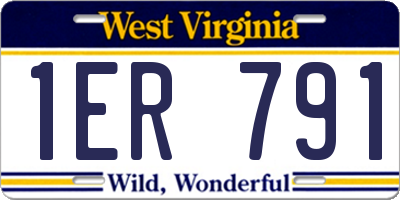 WV license plate 1ER791
