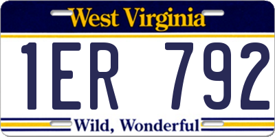 WV license plate 1ER792