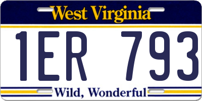 WV license plate 1ER793