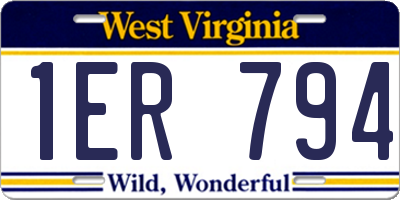WV license plate 1ER794