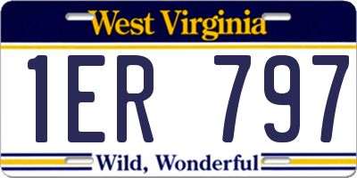 WV license plate 1ER797