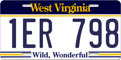 WV license plate 1ER798