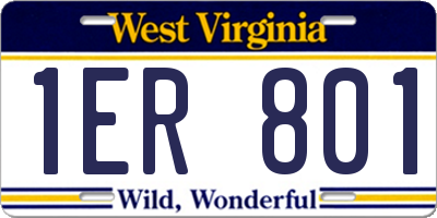 WV license plate 1ER801