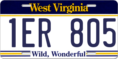 WV license plate 1ER805