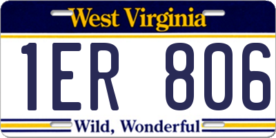 WV license plate 1ER806