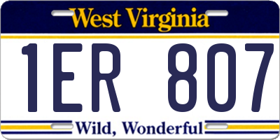 WV license plate 1ER807