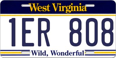 WV license plate 1ER808