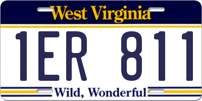 WV license plate 1ER811