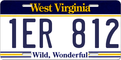 WV license plate 1ER812