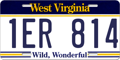 WV license plate 1ER814