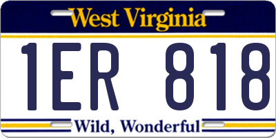 WV license plate 1ER818