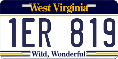 WV license plate 1ER819
