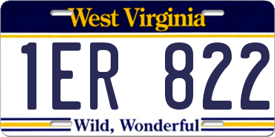 WV license plate 1ER822