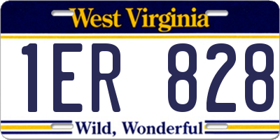 WV license plate 1ER828