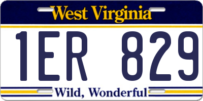 WV license plate 1ER829