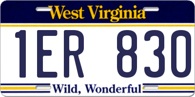 WV license plate 1ER830