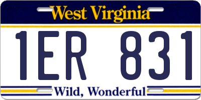 WV license plate 1ER831