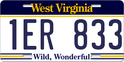 WV license plate 1ER833