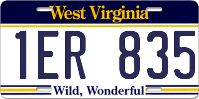 WV license plate 1ER835