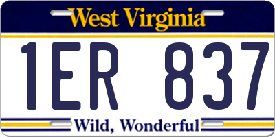 WV license plate 1ER837