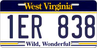 WV license plate 1ER838