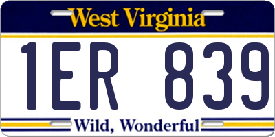 WV license plate 1ER839