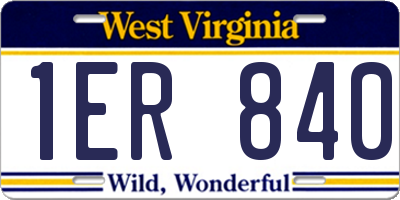 WV license plate 1ER840